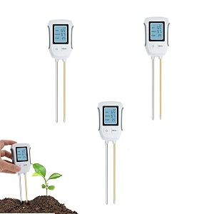 hasthip 3-in-1 soil meter moisture temperature ph dual probes 3 pcs lcd