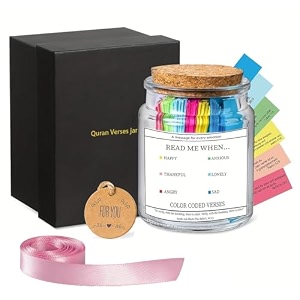 hasthip 90pcs bible verse jar glass color-coded prayer notes