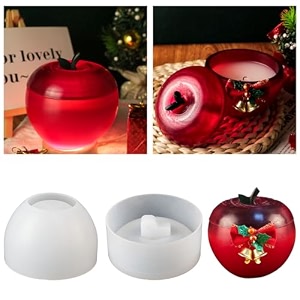 hasthip resin molds jar apple shaped jars silicone molds with lid epoxy jar molds for storage bottle candy jewelry container home decoration diy resin casting crafts