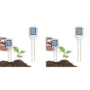 hasthip soil meter 3 in 1 professional dual probes for moisture temp ph lcd digital precison agriculture without battery 2 pcs