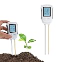 HASTHIP Soil Meter 3 in 1 Dual Probe Moisture pH Temp LCD Battery Not Inclu