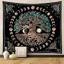 HASTHIP Tree of Life Wall Tapestry 51x59 Inches, Psychedelic Moon Art
