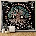 HASTHIP Tree of Life Wall Tapestry 51x59 Inches, Psychedelic Moon Art