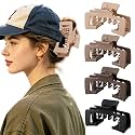 Hat Claw Clip for Baseball Caps – 2-Pack Hair Clips for Women, Hat-Friendly Open Design for Trucker Hats & Sun Hats, Suitable for Styling Long, Thick, or Thin Hair, Hair Accessories for Gifts (MIX A)