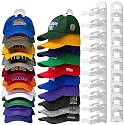 Hat Hook for Wall, 2 Pack Hat Organizer Hold up to 20 Hats,Hat Holder with Strong Adhesive and 8 Pack Screws, Cap Holder Hat Hangers for Wall Closet Door and Bedroom(B-white)