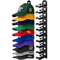 Hat Organizer for Baseball Caps, Hat Rack for Wall Closet Door Hold up to 10 Hats,Hat Holder with Adhesive and 4 Screws, Hat Hanger Cap Holder Hat Hangers for Wall Closet Door Bedroom(1pc,B-Black)