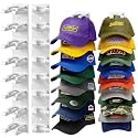 Hat Organizer for Baseball Caps Wall, 2 Pack Hat Holder for Closet Door Hold up to 16 Hats,Hat Hook with Adhesive and 8 Screws, Hat Hanger Cap Holder Hat Hangers for Wall Closet Door Bedroom(A-White)