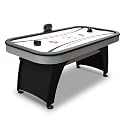 Hathaway Silverstreak 6 Ft Air Hockey Table for Home Game Room - With LED Scoring, High-Output Blower, Scratch-Resistant Surface, Strikers & Pucks - Black Finish