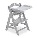 hauck Alpha+ Grow Along Booster High Chair with Tray Table, Grey