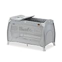 Hauck Travel Cot 2-in-1 Baby Crib Playpen with Changing Table Wheels Grey