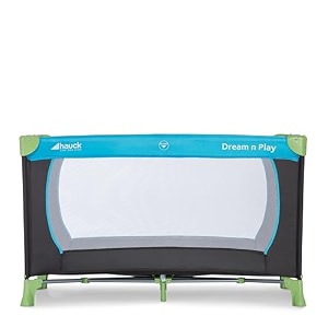 hauck travel cot and playpen foldable baby crib birth to 3 years blue