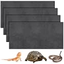 Haull 4 Pcs Reptile Carpet Terrarium Floor Mat Liner, 47 x 24 Inch, Black