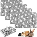 Haull 4 Pcs Waterproof Guinea Pig Bedding Mat, Gray Star, 13 x 18.5