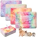 Haull 4 Pcs Waterproof Guinea Pig Bedding Mat, Tie Dyed, 13 x 10
