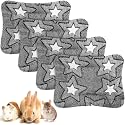 Haull 4 Pcs Waterproof Guinea Pig Bedding Mat, Double Star, 13 x 10