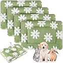 Haull 4 Pcs Waterproof Guinea Pig Bedding Mat, White Flowes, 13 x 18.5