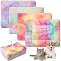 Haull 4 Pcs Waterproof Guinea Pig Bedding Mat, Tie Dyed, 18 x 24