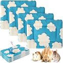 Haull 4 Pcs Waterproof Guinea Pig Bedding Mat, White Cloud, 13 x 10