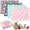 Haull 4 Pcs Waterproof Guinea Pig Bedding Mat, Cute Star, 13 x 10