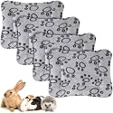 Haull 4 Pcs Waterproof Guinea Pig Bedding Mat, Gray Paw, 13 x 10