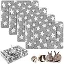 Haull 4 Pcs Waterproof Guinea Pig Bedding Mat, Gray Star, 13 x 10