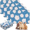 Haull 4 Pcs Waterproof Guinea Pig Bedding Mat, White Cloud, 13 x 18.5