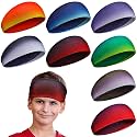 Haull 8 Pcs Kids Boys Athletic Headbands Elastic Sports