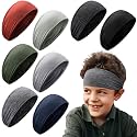 Haull 8 Pcs Kids Boys Athletic Headbands Elastic Sports