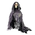 Haunted Hill Farm 3.0-Ft. Rising Reaper with Tombstone Animatronic