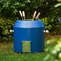 HAUS OF BARS by Speedx- Charcoal Tandur with 4 Skewers | Home Cooking Tandoor Crafted with a Blend of Clay &amp; Metal, (20x20x20) Inches, Cylindrical (Blue)