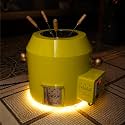 Haus of Bars by Speedx - Electric Tandur with 4 Skewers | Home Cooking Tandoor Crafted with a Blend of Clay & Metal, (20x20x20) Inches, Cylindrical (Lemon Yellow)