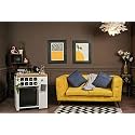 HAUS OF BARS by SpeedX - Model X Home Bar Metal Bar Cabinet Satvario Marble Finish &amp; Gold Finish Top with Built in 30L Thermoelectric Fridge (Easily Movable with Wheels at The Bottom)