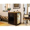HAUS OF BARS by SpeedX - Model X Home Bar Cabinet Wooden Vinyl &amp; Matt Gold Finish with Built in 30L Thermoelectric Fridge (Easily Movable with Wheels at The Bottom)