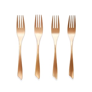 haus and kinder 4 pieces stainless steel rose gold fork cutlery set for home amp kitchen luxury dining gift dessert forks 100 food grade anti-rust and dishwasher safe -18cm l