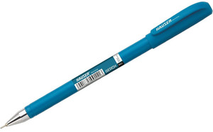 hauser aerox 06 mm ball pen pouch pack  smooth free writing experience ball pen pack of 25 ink color - blue