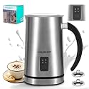 HAUSHOF - 4 in 1 Electric Milk Frother and Steamer Large Capacity Hot Chocolate Machine Automatic Hot and Cold Frothing Machine for Coffee, Milk, Macchiato, Cappuccino