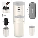 HAUSHOF Portable Coffee Maker for Travel, Rechargeable Electric Grinder