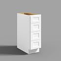 Hausvita 12" 4-Tier Undermount Kitchen Drawer Cabinet, RTA Storage Drawer, Full Extension Soft Close Slides, Ample Storage Organizer, MDF &amp; Plywood with UV Coating