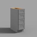 Hausvita 12" 4-Tier Undermount Kitchen Drawer Cabinet, RTA Storage Drawer, Full Extension Soft Close Slides, Ample Storage Organizer, MDF &amp; Plywood with UV Coating