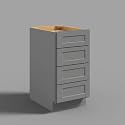 Hausvita 15" 4-Tier Undermount Kitchen Drawer Cabinet, RTA Storage Drawer, Full Extension Soft Close Slides, Ample Storage Organizer, MDF &amp; Plywood with UV Coating