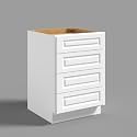 Hausvita 24" 4-Tier Undermount Kitchen Drawer Cabinet, RTA Storage Drawer, Full Extension Soft Close Slides, Ample Storage Organizer, MDF &amp; Plywood with UV Coating