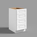 Hausvita 15" 4-Tier Undermount Kitchen Drawer Cabinet, RTA Storage Drawer, Full Extension Soft Close Slides, Ample Storage Organizer, MDF &amp; Plywood with UV Coating