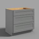 Hausvita 36" 3-Tier Undermount Kitchen Drawer Cabinet, RTA Storage Drawer, Full Extension Soft Close Slides, Ample Storage Organizer, MDF &amp; Plywood with UV Coating