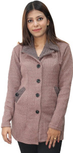 Hautemoda Solid Collared Neck Casual Women Brown