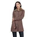 HAUTEMODA Solid Collared Neck Casual Women Coat with Fur Collar
