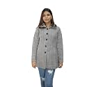 HAUTEMODA Solid Collared Neck Casual Women Coat with Fur Collar
