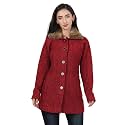 HAUTEMODA Solid Collared Neck Casual Women Coat with Fur Collar