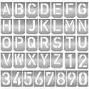 HAUTMEC 1-1/2"(40mm) Letter Number Stencils Set, 36 Pcs Stainless Steel Templates for Spray Painting, Reusable for Signs, Craf Metal DIY,Journaling, Narrow HT034740-ST