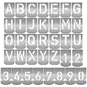 HAUTMEC 1-1/4"(30mm) Letter Number Stencils Set, 36 Pcs Stainless Steel Templates for Spray Painting, Reusable for Signs, Craf Metal DIY,Journaling, Narrow HT0345-ST-1