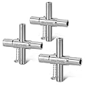 HAUTMEC 3pcs 4 Way Sillcock Water Key Faucet Valve Tool Spigot Key 1/4", 9/32", 5/16", 11/32" PL0028-3